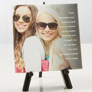 Personalized Friends Photo Tabletop Canvas Print - Photo Sentiments For Friends - 5 1/2 x 5 1/2 - 14663-5x5