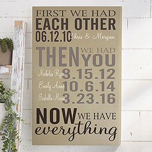 First We Had Each Other 20x30 Personalized Canvas Print - 14681-L