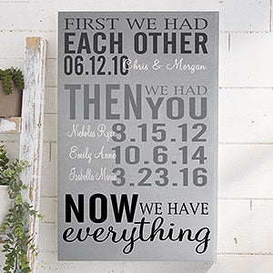 First We Had Each Other 24x36 Personalized Canvas Print - 14681-XL