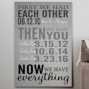 First We Had Each Other 32x48 Personalized Canvas Print - 14681-32x48