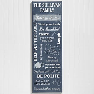 Kitchen Rules Personalized Canvas Print - 12x36 - 14682