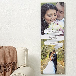 Forever and Always Personalized Photo Canvas Print - 8x24 - 14685-8x24