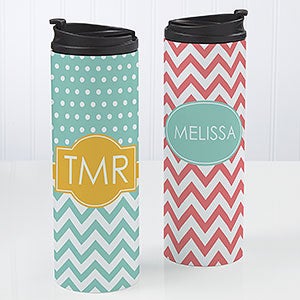 Preppy Chic Personalized 16oz. Travel Tumbler - 14702