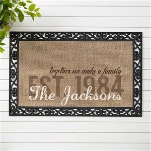 Personalized Burlap Family Doormat With Tray - Together We Make A Family - 14705-M