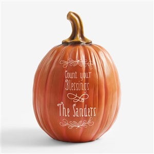 Personalized Decorative Pumpkins - Fall Decor -  Count Your Blessings - Large - 14751-L