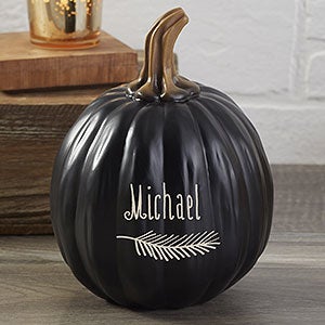 Personalized Small Black Pumpkin - Count Your Blessings - 14751-SB