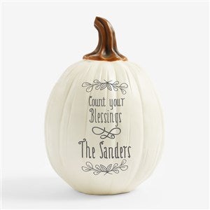 Count Your Blessings Personalized Pumpkins - Large Cream - 14751-LC