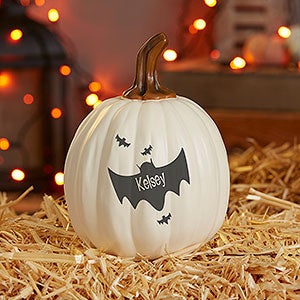 Bat Family Personalized Pumpkins - Small Cream - 14752-SC