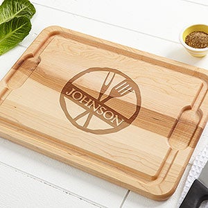 Personalized XL Maple Wood Cutting Board - Family Brand - 14784-XL