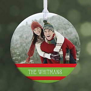 Personalized Photo Christmas Ornament - Classic Christmas - 1-Sided - 14807-1