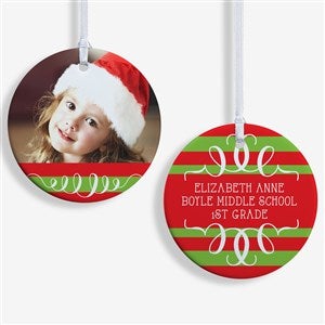 Personalized Photo Christmas Ornament - Classic Christmas - 2-Sided - 14807-2