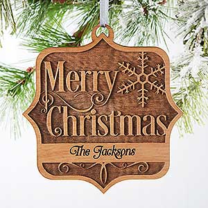 Tis the Season Personalized Natural Wood Ornament - 14810
