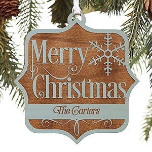 Tis the Season Personalized Blue Stain Wood Ornament - 14810-B