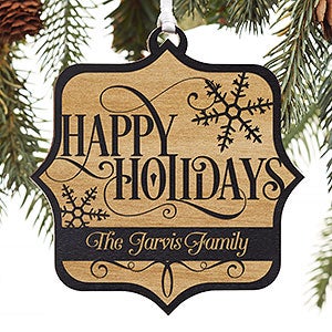Tis the Season Personalized Black Stain Wood Ornament - 14810-BLK