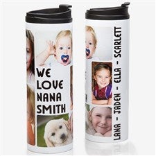 5 Photos Loving Message Personalized 16oz. Travel Tumbler - 14835