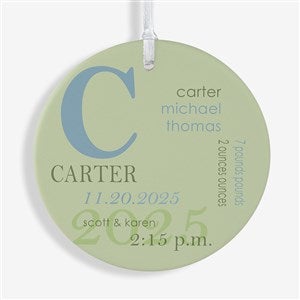 Baby Stats Personalized Christmas Ornament - 14842-1L