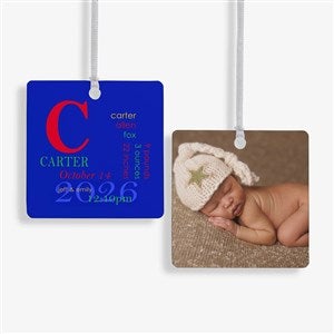 All About Baby Personalized Birth Ornament - 2 Sided Metal - 14842-2M