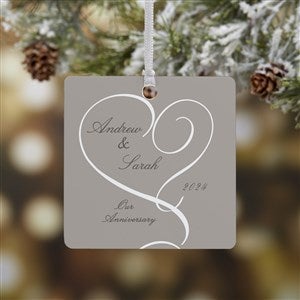 Our Engagement Personalized Square Photo Ornament- 2.75 Metal - 1 Sided - 14843-1M