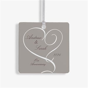 Our Engagement Personalized Square Photo Ornament- 2.75 Metal - 1 Sided - 14843-1M