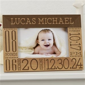 Baby Love Birth Information Personalized Picture Frame- 4 x 6 - 14853-S