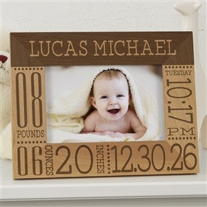 Baby Love Birth Information Personalized Picture Frame- 4 x 6 - 14853-S