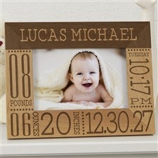 Baby Love Birth Information Personalized Picture Frame- 4 x 6 - 14853-S