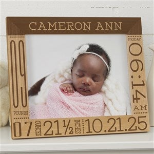 Baby Love Birth Information Personalized Picture Frame- 8 x 10 - 14853-L