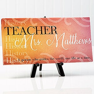 Inspiring Teacher Personalized Canvas Print- 5½" x 11" - 14863