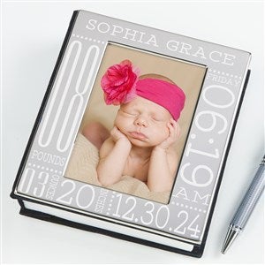 Baby Love Birth Information Engraved Photo Album - 14915