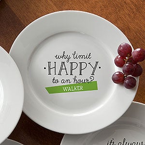Why Limit Happy Hour to an Hour Personalized Cocktail Plate - 14921-W
