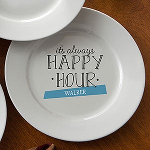 Its Always Happy Hour Personalized Cocktail Plate - 14921-I