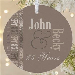 Anniversary Memories Personalized Ornament- 3.75 Matte - 1 Sided - 14983-1L