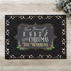 Personalized Christmas Doormat - Merry Little Christmas - Recycled Rubber Back - 14987