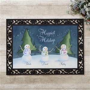 Our Snowman Family Personalized Doormat- 18x27 - 14990-S