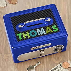 All Mine! Personalized Cash Box- Blue - 15008