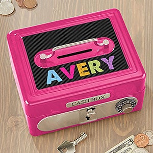 All Mine! Personalized Cash Box - Hot Pink - 15008-P