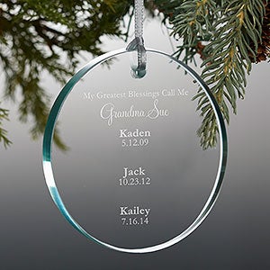 My Grandkids Personalized Premium Glass Ornament - 15020-P