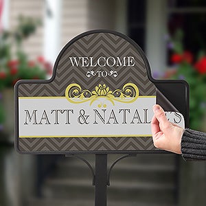 Personalized Garden Stake Magnet - Classic Chevron - 15063-M