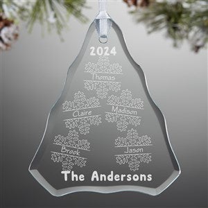 Falling Snowflake Family Personalized Ornament - 15065-N