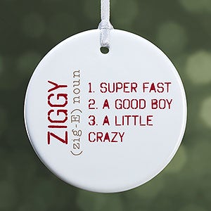 Definition of My Pet Personalized Ornament- 2.85 Glossy - 1 Sided - 15076-1