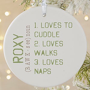 Definition of My Pet Personalized Ornament - Matte - 15076-1L