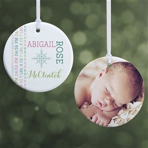Personalized New Baby Photo Christmas Ornament - Darling Baby - 15082-2