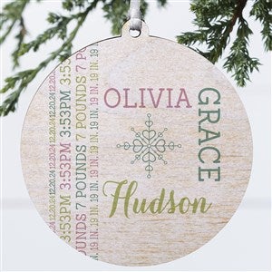 Darling Baby Personalized Wood Ornament - 15082-1W