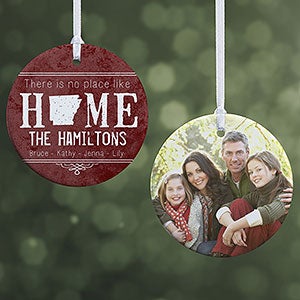 Personalized State Photo Christmas Ornament - State Of Love - 2-Sided - 15083-2