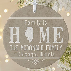 Personalized Family Christmas Ornament - State Of Love - 15083-1L