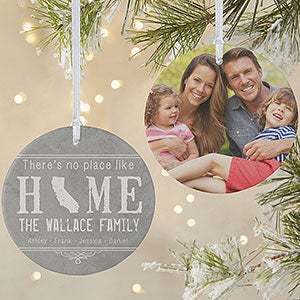 Personalized Family Photo Ornament - State Of Love - 15083-2L