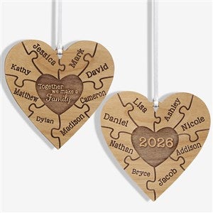 Together We Make A Family 2 Sided Natural Wood Ornament - 15089-2