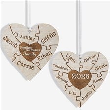 Together We Make A Family 2 Sided Whitewash Wood Ornament - 15089-2W