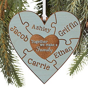 Together We Make A Family Blue Wood Ornament - 15089-1B