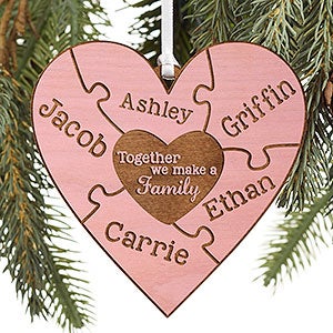 Together We Make A Family Pink Wood Ornament - 15089-1P